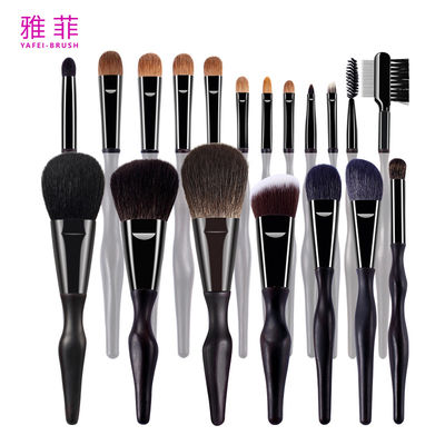 18pcs 天然髪 大型化粧ブラシセット プライベートラベル化粧ブラシセット
