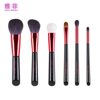 291A00706 ホット製品 6pcs 木製ハンドル化粧ブラシセット OEM ODM プロフェッショナル・プライベート・レーベルブラシセット受付