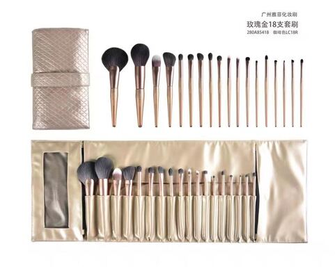 15PCS 天然動物毛の化粧ブラシセット 超柔らかい毛穴 強力な粉末ピックアップ 顔の輪郭ハイライト